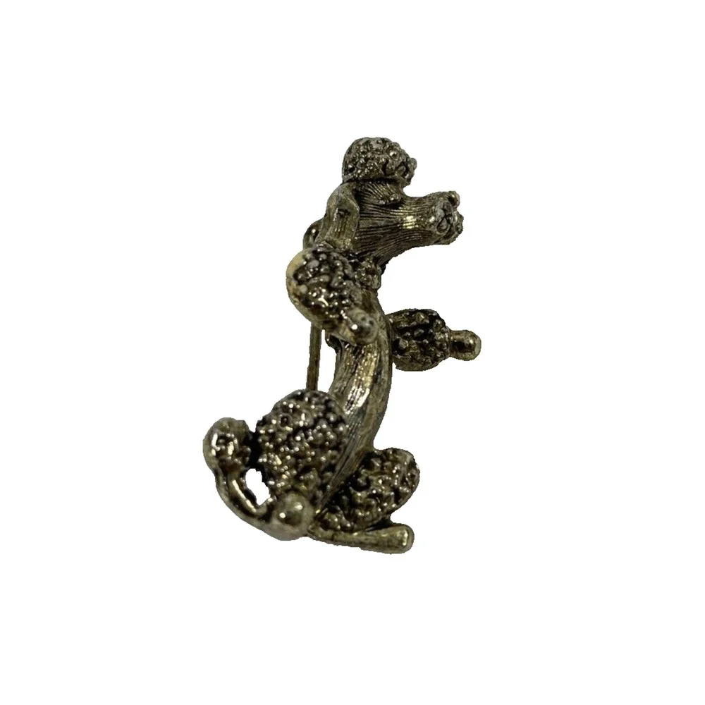 Lot of 2 Gerry Pin Brooches Womens Green‎ Eyed Turtle & Poodle Vintage Jewelry